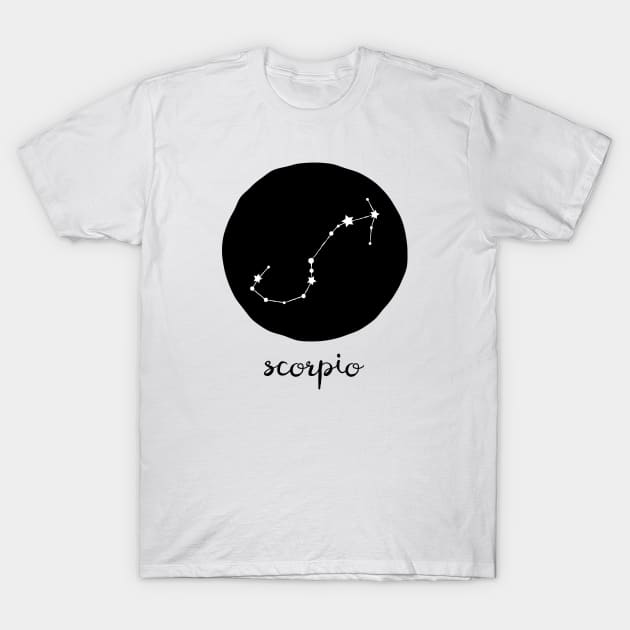 Scorpio Zodiac Constellation Astrological Sign Celestial Art Design T-Shirt by tortagialla